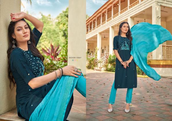 Kalaroop Hector Designer Kurti With Bottom Dupatta Collection